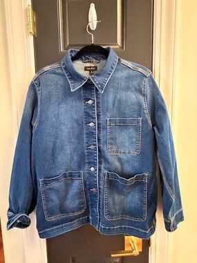 Well Worn Blue Denim Jacket with Patch Pockets